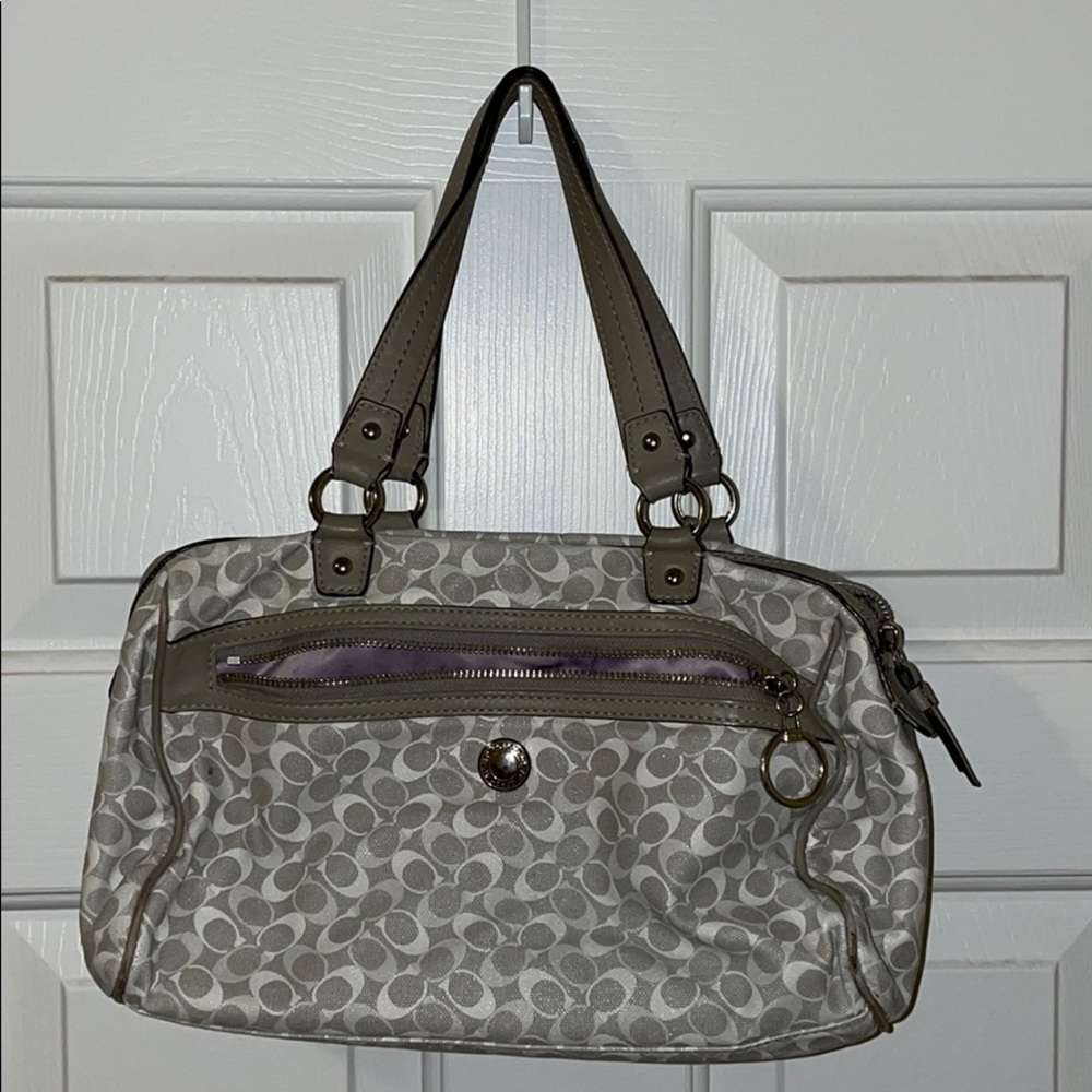 Leather Silver Coach Purse